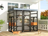 Large Outdoor Cat Enclosure Catio with 5 Platforms & 2 Napping Houses, Secure Metal Wire, Easy 84290516