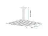 16 Inch High Pressure Rain Shower Head, 304 Stainless Steel Square Shower Head with Self-Cleaning 52772095
