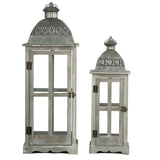 Wooden Candle Lantern Decorative, Hurricane Lantern Holder Decor for Indoor Outdoor, Home Garden W2078131629