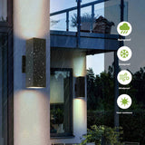 2-Pack Outdoor Wall Sconce, Modern Up and Down Weatherproof Wall Light, Black Aluminum Exterior Wall W1340P243536