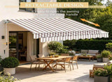 10' X 8' Retractable Awning Patio Sunshade Shelter with Manual Crank Handle UV & Water-Resistant 12580474