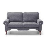 66-Inch Modern Linen Loveseat Sofa with Wooden Legs & Crystal button and Copper Nail, Tufted W1117P268788