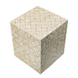 14x14x18" Square Capiz Stool, Cream W2078P326498