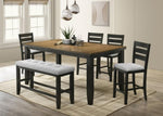 ZUN 1pc Contemporary Style Dining Rectangular Table with18" Leaf Tapered Block Feet Wheat Charcoal B011P160496