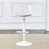 ZUN Modern minimalist bar chairs and bar stools. Can rotate 360 &deg; and adjust lifting. PET backrest and W1151135513