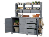 (With Assembly Video) Farmhouse Patio Potting Bench, 44.6''x19.5'' Large Freestanding Garden N717P404331E