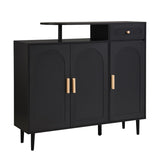 ZUN ON-TREND Elegant Shoe Cabinet with Arched Doors and Drawer, Cream Style Storage Sideboard with WF321210AAB