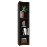 Home Slim 5 Shelves Narrow Bookcase With Open Shelves, Stained Walnut B070P337150