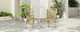 Outdoor PE Wicker Patio Dining Chairs Set of 2,Outdoor Rattan chairs for Backyard,Poolside,Garden, N762P236148N