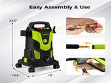 Green Black 2300 PSI Electric Pressure Washer with 4 Quick-Connect Nozzles & Soap Bottle, 1900W 28310152
