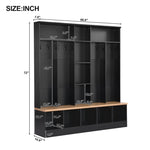 ZUN Wide Design Hall Tree with Storage Bench, Minimalist Shoe Cabinet with Cube Storage & Shelves, 43636632