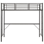 ZUN Twin Size Metal Loft Bed with Safety Guardrails & 2 Built-in Ladders, Loft Bunk Bed Frame for Teens 06576360