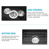 Quartz 13.77" L X 17.71" W Undermount Bar Sink With Basket Strainer W1225P194051