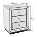 W 22"X D 16 ' X 26.8" Flash silver mirror three drawer cabinet W1005P144029