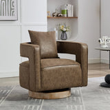 29.1"W Swivel Accent Open Back Barrel Chair Modern Comfy Sofa Chair With Weathered Base For Nursery W1298P241828