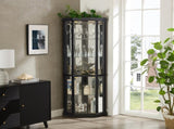 Lighted Corner Curio Cabinet - Elegant Glass Display Case Living Room & Bar Storage - Perfect W1758P300102