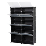 7-Tier Portable 28 Pair Shoe Rack Organizer 14 Grids Tower Shelf Storage Cabinet Stand Expandable 95502788