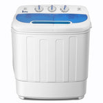 ZUN Compact Twin Tub with Built-in Drain Pump XPB46-RS4 15Lbs Semi-automatic Twin Tube Washing Machine 34059682