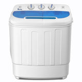 ZUN Compact Twin Tub with Built-in Drain Pump XPB46-RS4 15Lbs Semi-automatic Twin Tube Washing Machine 34059682