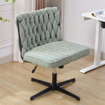 ZUN Armless Office Desk Chair No Wheels, GREEN 56827098