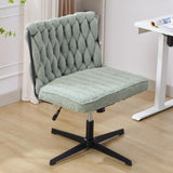 ZUN Armless Office Desk Chair No Wheels, GREEN 56827098