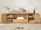 64-Inch Wavy TV Stand, Rounded Sideboard, Storage Cabinet, Wooden Vertical Stripe Cabinet for Living W1162P309021