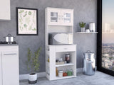 ZUN Capienza Pantry Cabinet, Two Shelves, Double Door, One Drawer, Three Side Shelves -White B20091899