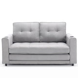 3-in-1 Upholstered Futon Sofa Convertible Sofa bed,Foldable Tufted Loveseat with W2325P183182