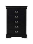 ZUN Black 5-Drawer Chest with Metal Handle B062P209037