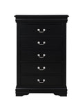 ZUN Black 5-Drawer Chest with Metal Handle B062P209037