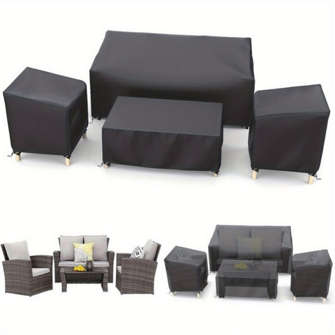 ZUN Outdoor Furniture 4 Piece Patio Furniture Covers Set, Heavy Duty Lawn Patio Covers for 1xSofa 23139353