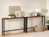 2 Pack 39.4" Narrow Console Sofa Table with Power Outlets and USB Ports, Long 66740775