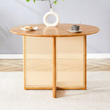 Chinese countryside retro solid wood round simple modern imitation rattan wooden W1512P355085