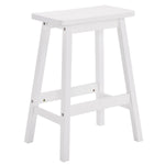 ZUN 2pcs Pine Wood Saddle Seat Bar Stool White 07638895