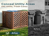 Air Conditioner Fence Screen Outside, Cedar Privacy Fence 3 Panels to Hide AC & Trash Enclosure, 70398257