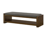 47" Accent Bench with Lower Shelf Shoe Rack, Padded Seating Bench for Living Room, Modern Compact W2186P292147