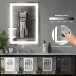 ZUN LED Mirror for Bathroom 24x36 with Lights,Anti-Fog, Dimmable, Backlit + Front Lit, Lighted Bathroom 00950114