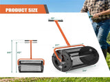 27"16" Lawn Fertilizer Spreader with Diamond Mesh Clump-Free Garden Compost Spreader - Orange 26960642
