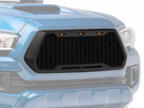 Black Mesh Grille For Toyota tacoma 2016 -2023 Not Fit Truck with Radar Behind the Badge W2801P220386