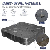 Patio Umbrella Base with Wheels, Water & Sand Filled Weighted Base for Most Cantilever Offset W1859P304053