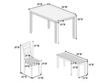 Contemporary 6pc Set Table w 4x Side Chairs And Bench Wooden Seats Chairs Rubber Solid wood B011P504985