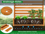 No-Dig Fir Wood Privacy Fence with Planter Boxes, 3-Panel AC Unit Screen for Outdoor Trash/Pool 03301084