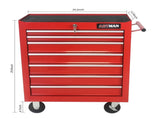 7 DRAWERS MULTIFUNCTIONAL TOOL CART WITH WHEELS-RED W1102107324