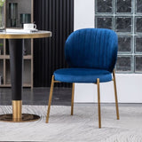 Amoa Contemporary Velvet Upholstery Dining Chair, Blue T2574P164604