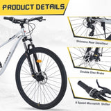 ZUN 29 Inch Wheels 8 Speed Mountain Bike, for Men Women Boys and Girls, Front Suspension, Steel Frame W1019P225379