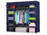 5-Layer 12-Compartment Non-woven Fabric Wardrobe Portable Closet Navy 02100623