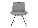 Coronado Contemporary Dining Chair in Gray Powder Coated Finish and Pewter Fabric - Set of 2 B2736P354269