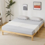 Basic bed frame painted pine wood original color King 202*192*30.5cm wooden bed single bed 18748847