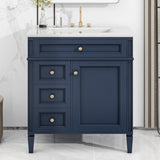 30'' Bathroom Vanity with Top Sink, Modern Bathroom Storage Cabinet with 2 Drawers and a Tip-out N710P206904C