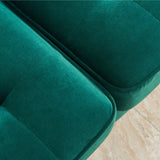 ZUN 70'' Modern button tufted sofa with 2 throw pillows for living room,Velvet sofa, Emerald 82150454